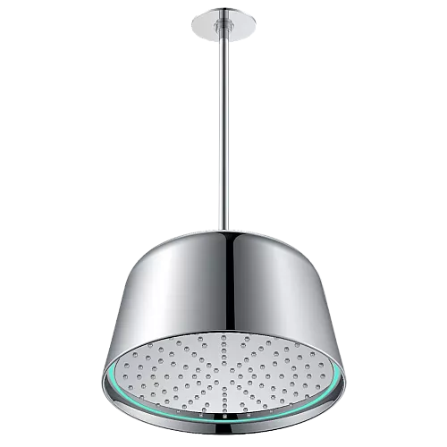 دش "الثريا" المطري السقفي مقاس 30 سم - إضاءة LED ذاتية (كروم لامع)