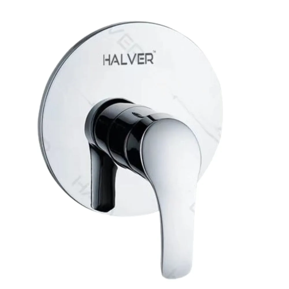 وجه خلاط دش مخفي دائري خط واحد كروم HALVER