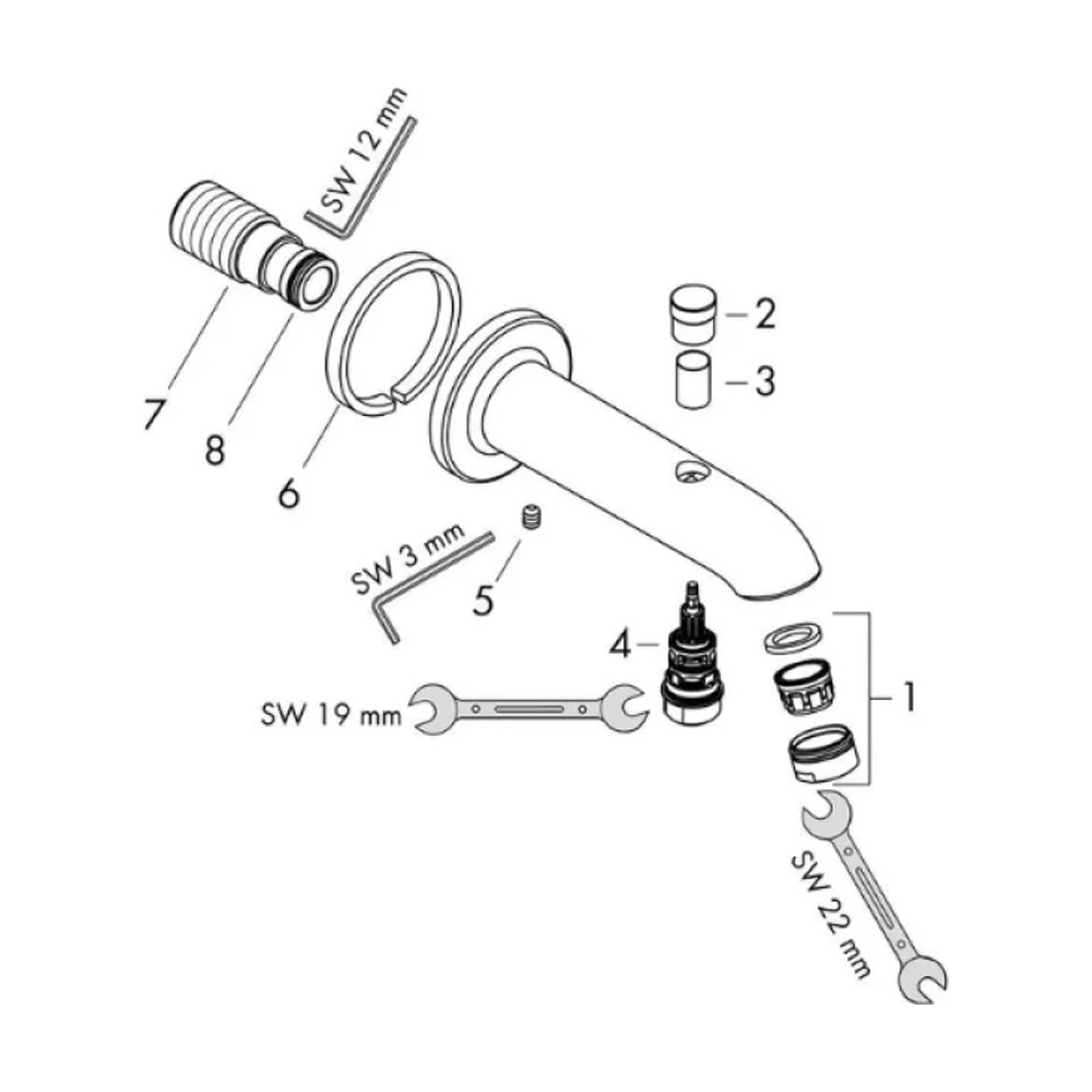 صباب خطين 15.2 سم كروم hansgrohe -13423000
