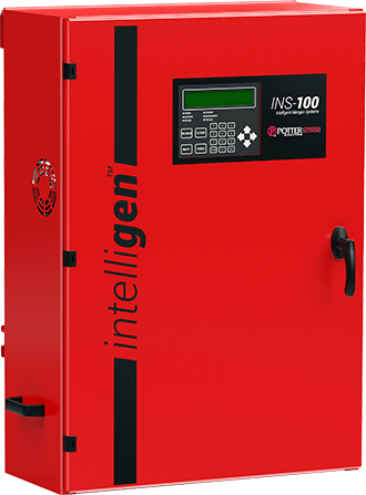 INS-100 - مولّد نيتروجين تركيب على الحائط، سعة تعبئة أكبر رايزر 160 جالون والسعة الإجمالية لنظام الرشاشات 675 جالون