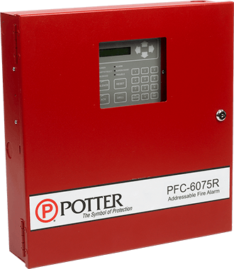 PFC-6075R - لوحة تحكم إنذار حريق عنونة 75 نقطة مع إطلاق
