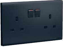 ليجراند أوبريا مقبس بريطاني ثنائي القطب مع USB C+C بقدرة 24 واط 13 أمبير 250 فولت - أسود