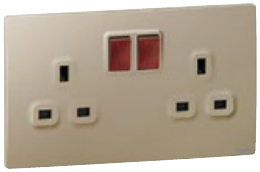 ليجراند ماليا سينس مقبس مفتاح ثنائي القطب 13 أمبير خانتان مع منفذي USB-C بقدرة 24 واط - شمبانيا