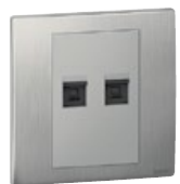 ليجراند ماليا سينس مقبس مفتاح ثنائي القطب 13 أمبير خانة واحدة مع منفذي USB A+C - ألومنيوم مصقول